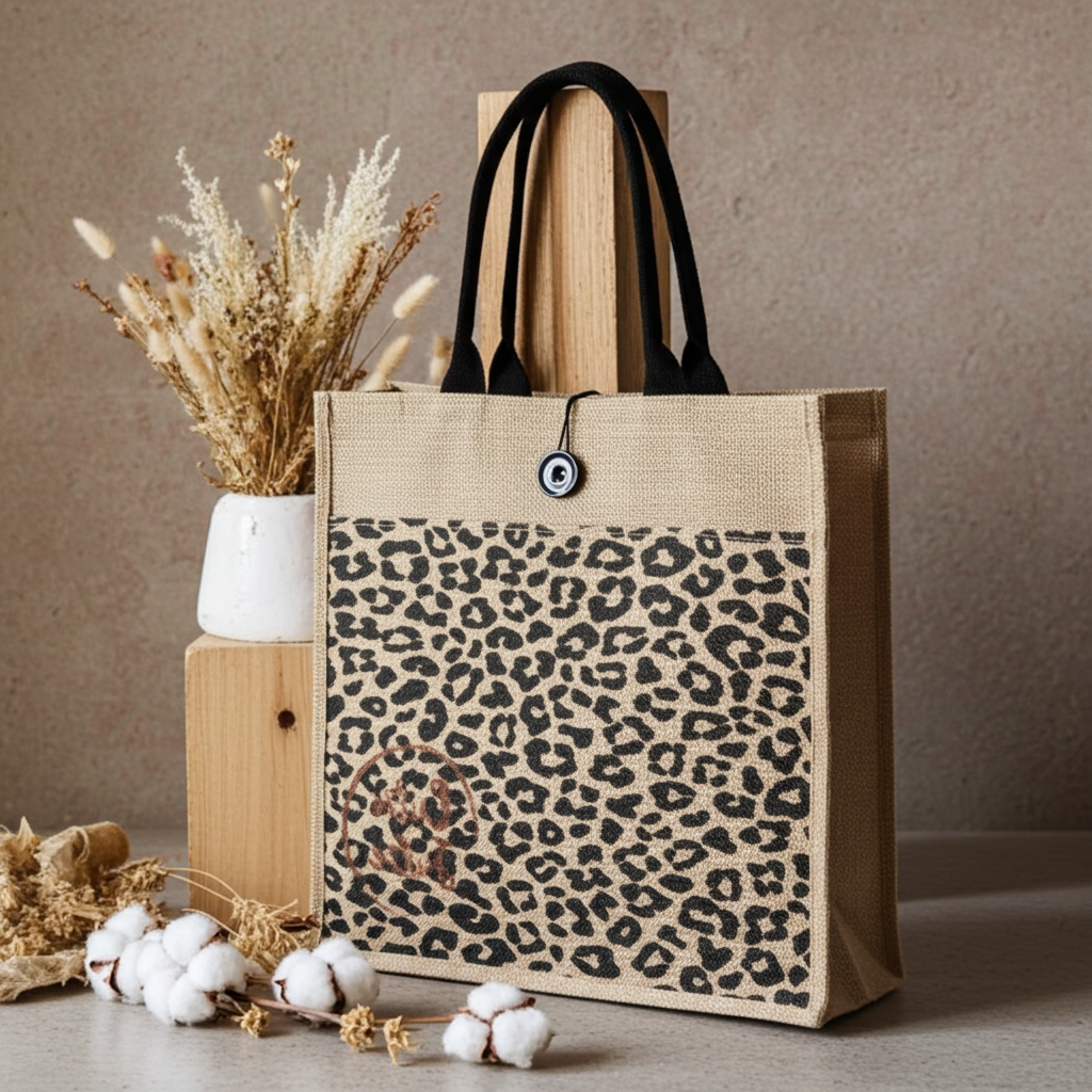 Mono Leopard Shopping Tote